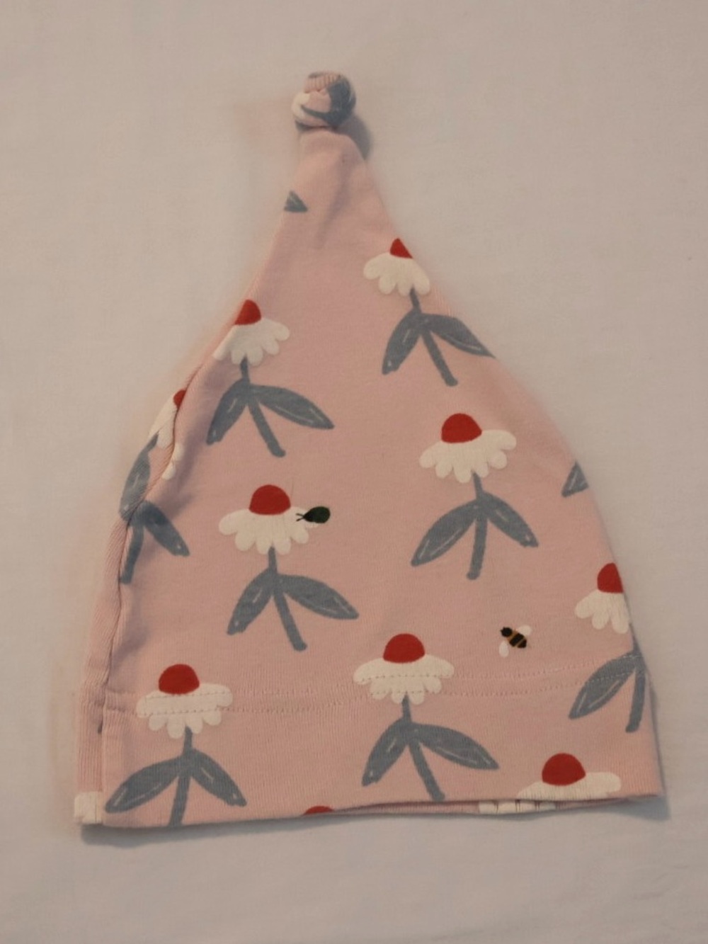 Hanna Andersson Soft Pink Floral Knot Hat - Baby/ Size Small
